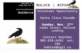 Volunteer Opportunity Santa Claus Parade Sunday, Nov. 17 th Cedar Street, Holland Landing