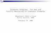 Graduate Programs, The AAU and Faculty Mentoring of Graduate Students Department Chair’s Forum