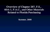 Overview of Chapter 287, F.S.,  60A-1, F.A.C., and Other Materials Related to Florida Purchasing