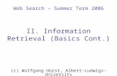 Web Search – Summer Term 2006 II. Information Retrieval (Basics Cont.)