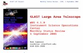 GLAST Large Area Telescope WBS 4.1.B Instrument Science Operations Center  Monthly Status Review