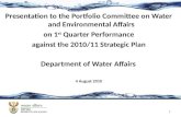 Presentation to the Portfolio Committee on Water and Environmental Affairs