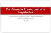 Discusión y principales lineamientos Presupuesto 2011  UCR