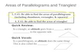 Areas of Parallelograms and Triangles!