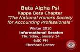 Beta Alpha Psi Kappa Beta Chapter “The National Honors Society for Accounting Professionals”