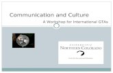 Communication and Culture A Workshop for International GTAs