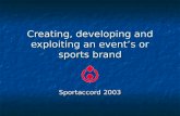 Creating, developing and exploiting an event’s or sports brand