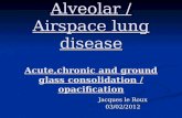 Alveolar / Airspace lung disease Acute,chronic and ground glass consolidation / opacification