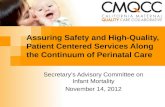 Assuring Safety and High-Quality, Patient Centered Services Along the Continuum of Perinatal Care