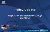 Policy Update Registrar Stakeholder Group Meeting