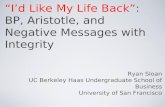 “ I ’ d Like My Life Back ” :  BP, Aristotle, and  Negative Messages with Integrity