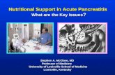 Nutritional Support in Acute Pancreatitis          What are the Key Issues ?