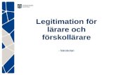 Legitimation för lärare och förskollärare - Särskolan