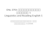 ENL 3701  ภาษาศาสตร์และการอ่าน  1 Linguistics and Reading English 1