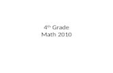 4 th  Grade Math 2010