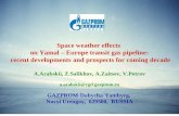 Space weather effects  on Yamal – Europe transit gas pipeline:
