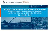 SCHEUTEN SOLAR TECHNOLOGY GmbH Restrictions on the Deduction of Interest