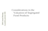 Considerations in the Valuation of Segregated Fund Products