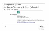 Transponder Systems  for Identification and Micro-Telemetry Dr. Gerd vom Boegel