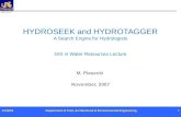 HYDROSEEK and HYDROTAGGER A Search Engine for Hydrologists GIS in Water Resources Lecture
