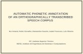 AUTOMATIC PHONETIC ANNOTATION OF AN ORTHOGRAPHICALLY TRANSCRIBED SPEECH  CORPUS