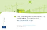 The role of hydropower in the EU’s Renewable Energies Policy