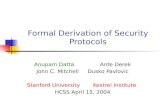 Formal Derivation of Security Protocols