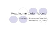 Reading an Order Record