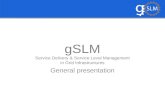 gSLM Service Delivery & Service Level Management in Grid Infrastructures