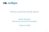 Precios y evolución del gas natural