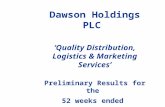 Dawson Holdings PLC  ‘Quality Distribution, Logistics & Marketing Services’