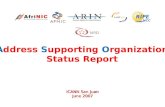 A ddress  S upporting  O rganization Status Report