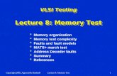 VLSI Testing Lecture 8: Memory Test