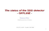 The status of the SDD detector - OFFLINE -