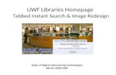 UWF Libraries Homepage  Tabbed Instant Search & Image Redesign