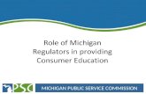 Role of Michigan Regulators in providing Consumer Education