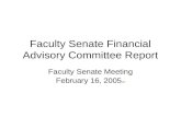 Faculty Senate Financial Advisory Committee Report