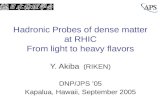 Hadronic Probes of dense matter at RHIC From light to heavy flavors