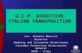 U.C.P. DIRECTIVE: ITALIAN TRANSPOSITION