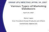 DMAB UPU MEETING APRIL 24, 2007