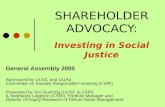 SHAREHOLDER ADVOCACY: Investing in Social Justice