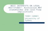 BEST INTERESTS OR LEGAL RECTITUDE?: Australian MHT stakeholder and case-flow implications