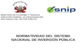 NORMATIVIDAD DEL SISTEMA NACIONAL DE INVERSIÓN PÚBLICA