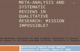 Meta-analysis and systematic reviews in qualitative research: Mission impossible?