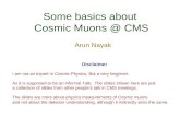 Some basics about  Cosmic Muons @ CMS