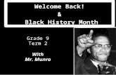 Welcome Back! &  Black History Month