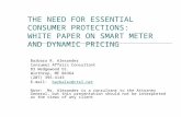 THE NEED FOR ESSENTIAL CONSUMER PROTECTIONS:   WHITE PAPER ON SMART METER AND DYNAMIC PRICING