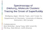 Spectroscopy of  (Helium) N -Molecule Clusters:  Tracing the Onset of Superfluidity