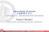 Operating Systems CMPSCI 377 Lecture 23: Advanced File Systems