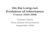 On the Long-run Evolution of Inheritance France 1900-2050